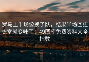 罗马上半场像换了队，结果半场回更衣室就变味了：49图库免费资料大全指数