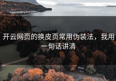开云网页的换皮页常用伪装法，我用一句话讲清