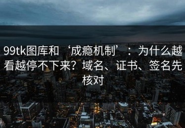 99tk图库和‘成瘾机制’：为什么越看越停不下来？域名、证书、签名先核对