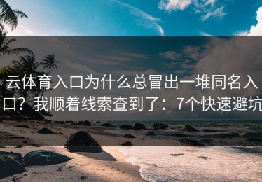 云体育入口为什么总冒出一堆同名入口？我顺着线索查到了：7个快速避坑